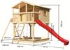 Karibu Stelzenhaus Benjamin naturbelassen mit Doppelschaukel Mit roter Rutsche Bild 2