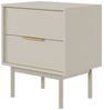 Selsey Nachttisch Beistellschrank Beistelltisch Nachtschrank 54 cm Mit 2 Schubladen Graubeige Holzerne Beine Viviaro Bild 4