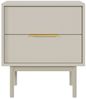 Selsey Nachttisch Beistellschrank Beistelltisch Nachtschrank 54 cm Mit 2 Schubladen Graubeige Holzerne Beine Viviaro Bild 2