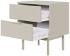 Selsey Nachttisch Beistellschrank Beistelltisch Nachtschrank 54 cm Mit 2 Schubladen Graubeige Holzerne Beine Viviaro Bild 3