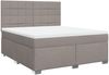 vidaXL Boxspringbett mit Matratze Taupe 180x200 cm Stoff 3292871 Bild 3