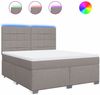 vidaXL Boxspringbett mit Matratze Taupe 180x200 cm Stoff 3292871 Bild 2