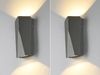 Eckige Up & Down LED Außenwandlampen 2er SET aus Aluminiumguss in Anthrazit Bild 3