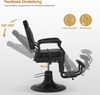 BarberPub Friseurstuhl mit Kopfstütze Kippbar, Friseureinrichtung mit Hydraulikpumpe 360° Drehbar, Höhenverstellbarer Kunstleder, 2933BK-F (Schwarz) Bild 3