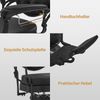 BarberPub Friseurstuhl mit Kopfstütze Kippbar, Friseureinrichtung mit Hydraulikpumpe 360° Drehbar, Höhenverstellbarer Kunstleder, 2933BK-F (Schwarz) Bild 5