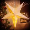 Casaria LED Weihnachtsstern Creme 5 Spitzen Sternmuster Beleuchtet 60 cm Papierstern Weihnachten Weihnachtsdeko Leuchtstern Dekostern Adventsstern Bild 2