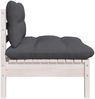 vidaXL Garten-Mittelsofa mit Kissen Weiß Massivholz Kiefer 806635 Bild 3