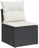 vidaXL 9-tlg. Garten-Sofagarnitur mit Kissen Schwarz Poly Rattan 3327073 Bild 3