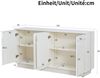 Merax Sideboard mit gewölbten Türen – 4-Türiger Aufbewahrungsschrank für Wohnzimmer & Esszimmer, MDF-Konstruktion mit matter Oberfläche, weiß Bild 4