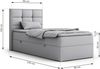 Boxspringbett ALBERO 1 90x200 mit Stauraum, 7-Zonen Multipocket Matratze H4, Bettkasten mit Federautomat, Öffnungsseite wählbar, Hotelbett - Braun Kunstleder - Topper T25 - Rechts Bild 5