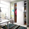 Dmora Kleiderschrank 2 Türen Alyson, Kleiderbügel für Schlafzimmer, Schiebetürenschrank, 120x50h204 cm, Glänzendes Weiß Bild 4