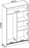 Dmora Kleiderschrank 2 Türen Alyson, Kleiderbügel für Schlafzimmer, Schiebetürenschrank, 120x50h204 cm, Glänzendes Weiß Bild 3