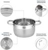 RESTO Kitchenware Kochtopf Rigel, Topf energiesparend und spülmaschinenfest, Edelstahl 18/10 (2-tlg), mit hitzebeständigem Glasdeckel, im Geschenkkarton Bild 4