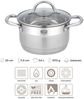 RESTO Kitchenware Kochtopf Rigel, Topf energiesparend und spülmaschinenfest, Edelstahl 18/10 (2-tlg), mit hitzebeständigem Glasdeckel, im Geschenkkarton Bild 3
