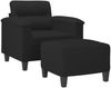vidaXL Sessel mit Hocker Schwarz 60 cm Mikrofasergewebe 3201228 Bild 3