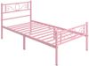 Yaheetech Metallbett mit Kopf- und Fußteil & Lattenrost, Hellrosa, 90x190 cm Bild 5