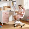 Rutaqian Schreibtischstuhl Schreibtischstuhl mit verstellbarer Fußstütze und Klapparm, Kinder-Studienstuhl 360-Grad-drehbarer für das Lernzimmer zu Hause Bild 2