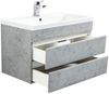 Badmöbel Via 80 SoftClose beton mit grifflosen Schubladen : Beton Bild 5