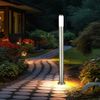 Stehlampe, 2x Steckdose, Edelstahl, silber, H 110 cm Bild 2