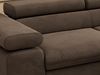 MKS Möbel 'Pablo L-Form' Ecksofa mit Schlaffunktion, verstellbare Kopfstützen, Braun, Samt, T25 Topper, Rechts Bild 5