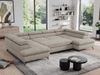 Mks Möbel 'Pedro U-Form' Ecksofa mit Schlaffunktion und verstellbaren Kopfstützen, Beige, Stoff, mit Topper Bild 4