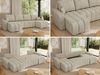 U-förmiges Ecksofa mit Schlaffunktion und Bettkasten, Couch U-form - KIRASSO U - Beige Velours Bild 2