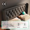 Polsterbett 140x200 cm aus PU mit Stauraum, 3-seitiger LED-Beleuchtung und USB-/Type-C-Anschlüssen Bild 5