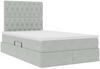 vidaXL Aufbewahrungsbett mit Matratze Hellgrau 120 x 200 cm Samt 3372081 Bild 5
