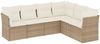 vidaXL 6-tlg. Garten-Sofagarnitur mit Kissen Beige Poly Rattan 3249517 Bild 2