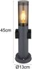LED Sockelleuchte aus Edelstahl in Anthrazit mit zwei Steckdosen, Höhe 45cm Bild 4