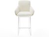 Barstuhl Luan-Flex Bouclé Soft Beige Kufengestell Edelstahl Silberfarben Bild 2