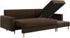 Ecksofa - L-form mit Schlaffunktion und Bettkasten - LANG - Braun Mikrofaser Bild 4