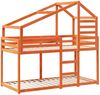 vidaXL Etagenbett mit Dach Wachsbraun 90x190 cm Massivholz Kiefer 3281966 Bild 3