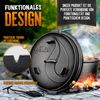 grillas® Dutch Oven Set 7,3 Liter / Topf mit Füße Deckelheber BBQ Gusseisen Feuertopf Gusstopf Schmortopf Bild 5