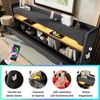 Polsterbett Einzelbett 90*200, Stauraum Kopfteil mit USB und Typ C-Port ,360-Surround-LED-Funktion rund um Kopf- und Fußende des, Betten mit Hydraulisch Stauraum, Grau , Leinen(Ohne Matratze) Bild 3