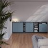 Küchenschrank für Dachschrägen R-Line Blau-Grau 140 cm 2er Set Schrankkorpuss 60 cm Tiefe Vicco Bild 4