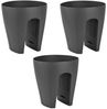 Engelland Blumentopf Geländertopf mit Wasserauffangschalen (Vorteils-Set, 3 St, Fassungsvermögen 9 Liter je Topf), UV-beständig, wetterfest, frostbeständig, ideal für Geländer/Zäune Bild 2