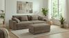 Big-Sofa 284 cm breit Wellenunterfederung Lounge-Couch Stauraum Cord Braun Taupe Bild 3