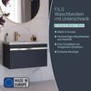 BADEDU FILS Waschbecken mit Unterschrank 69 cm breit, Blau, Waschbecken Gussmarmor Weiß, Griff Silber Bild 2
