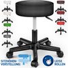 TRESKO Rollhocker höhenverstellbar Braun | Drehhocker 10 cm Dicke Polsterung | Arbeitshocker 360° drehbar | Hocker Bild 2