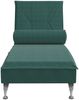 vidaXL Massage-Chaiselongue mit Nackenrolle Dunkelgrün Samt 379452 Bild 4