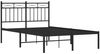 vidaXL Bettgestell mit Kopfteil, Metall, Schwarz, 120x190 cm Bild 4