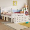 Bett mit Kreativem Block Design, Schubladen + Unterm Bett Stauraum,Weiß,90*200cm,mit Matratze Bild 3