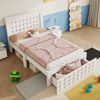Bett mit Kreativem Block Design, Schubladen + Unterm Bett Stauraum,Weiß,90*200cm,mit Matratze Bild 2