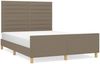 vidaXL Polsterbett mit Kopfteil Stoff Taupe 140x200 cm Bild 2