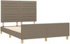 vidaXL Polsterbett mit Kopfteil Stoff Taupe 140x200 cm Bild 4