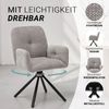 Esszimmerstühle Drehbar Set 6 Stühle für den Esstisch Drehstuhl mit Armlehne Stoff Grau Polsterstühle Sessel Modern Bild 4
