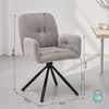 Esszimmerstühle Drehbar Set 6 Stühle für den Esstisch Drehstuhl mit Armlehne Stoff Grau Polsterstühle Sessel Modern Bild 3