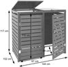 XL 2er/4er Mülltonnenverkleidung HWC-K14, Mülltonnenbox, 117x144x102cm WPC Edelstahl 88kg ~ anthrazit Bild 3