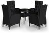 vidaXL 5-tlg. Garten-Bistro-Set Poly Rattan Schwarz 3058552 Bild 2